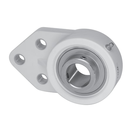 Iptci 3-Bolt Flange Ball Bearing Unit, 1.25 in Bore, Thermoplastic Hsg, Hard Chrome Insert, Set Screw Lock CUCTFB206-20